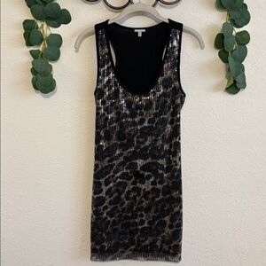 Vintage Y2K Charlotte Russe Sequined Leopard Print Mini Dress💕